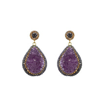 Load image into Gallery viewer, Pure Single Drop Natural Amethyst Dangle Earring
