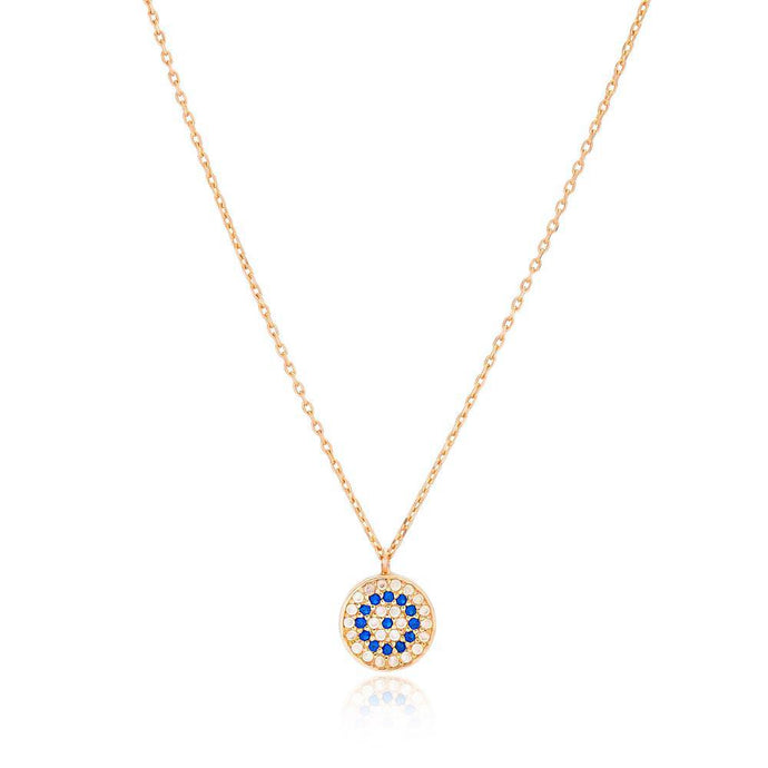 Evil Eye Cubic Zirconia & Sapphire Choker Gold