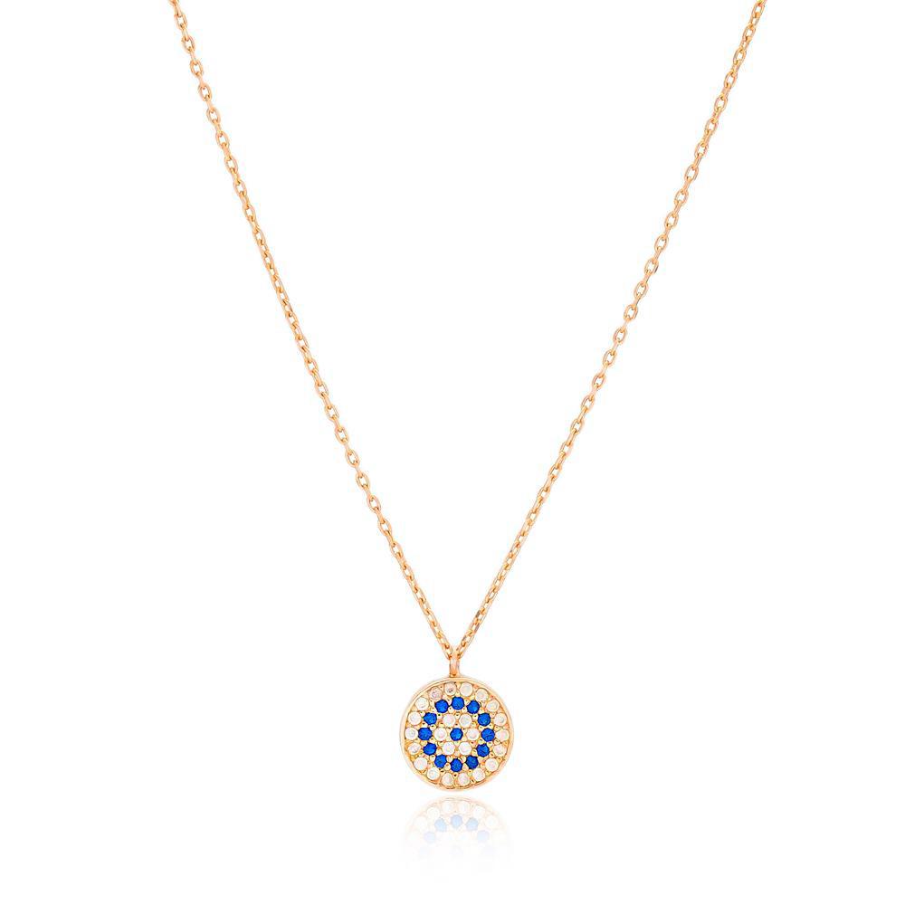 Evil Eye Cubic Zirconia & Sapphire Choker Gold