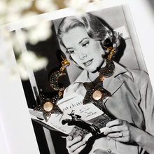 Load image into Gallery viewer, To The Moon And Stars Dangle Earrings With Cultured Pearl
