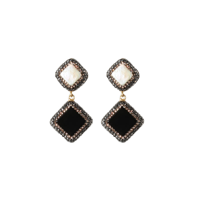 Eclipse Onyx Double Drop Earring