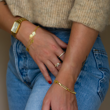 Load image into Gallery viewer, 16k gold vermeil chunky chain bracelet with adjustable length
