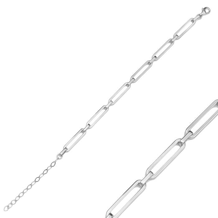 Elif Chunky Rectangle Link Bracelet Silver