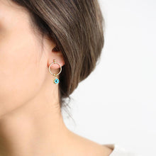 Load image into Gallery viewer, Eva Minimalistic Circle Evil Eye Earring
