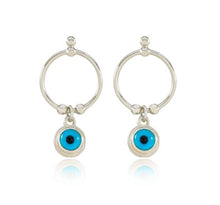 Load image into Gallery viewer, Eva Minimalistic Circle Evil Eye Earring
