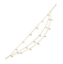 Load image into Gallery viewer, Evelyn Minimalistic Cubic Zirconia Layered Anklet Gold
