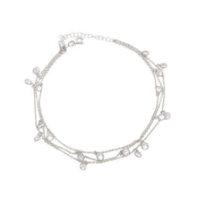 Load image into Gallery viewer, charm layered silver anklet
