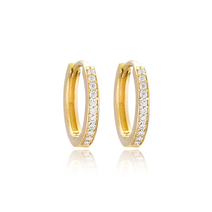 16k gold vermeil cubic zirconia pave clicker hoop earring