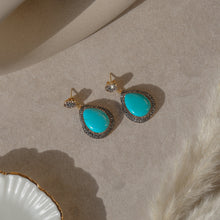 Load image into Gallery viewer, Azure Turquoise Drop Earrings
