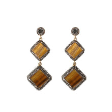 Load image into Gallery viewer, Manuka Tigers Eye Double Dangle
