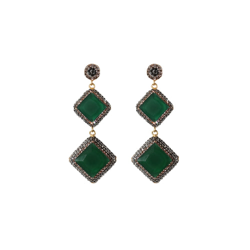 Maya Emerald Jade Double Dangle