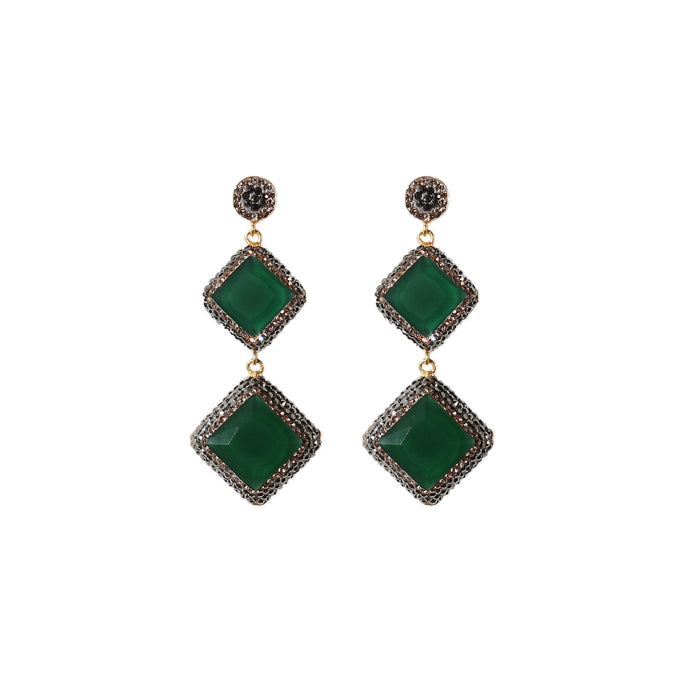 Maya Emerald Jade Double Dangle