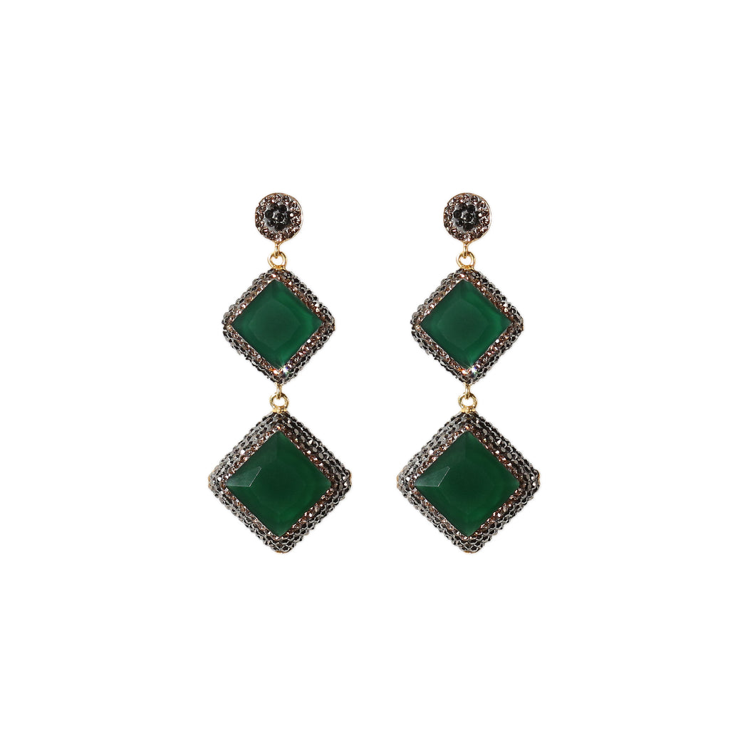 Maya Emerald Jade Double Dangle