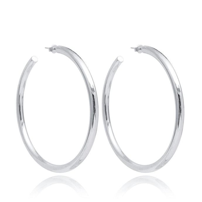 Mila Chunky Ø70 mm Hoop Earring Silver