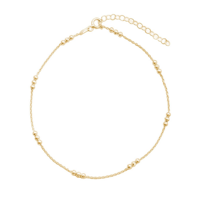 Olivia Minimalist Zirconia Anklet Gold