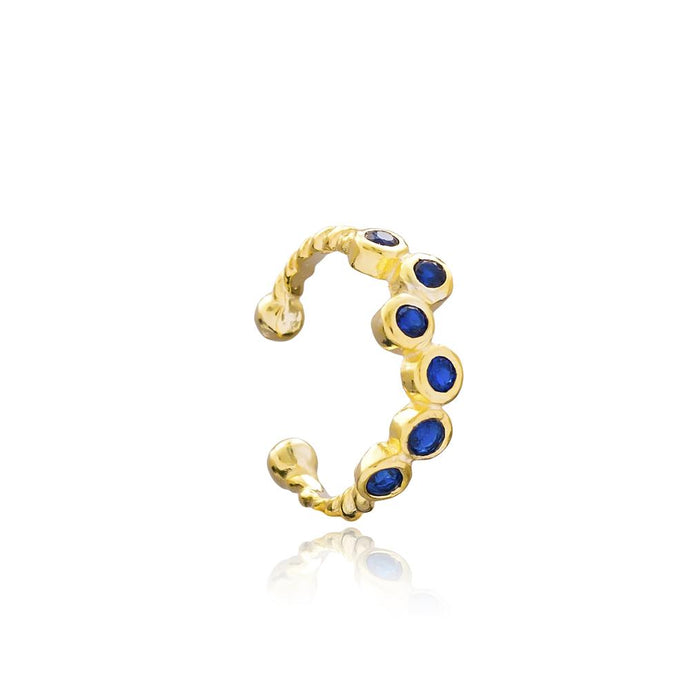 Venus Adjustable Ear Cuff With Sapphire Detailing