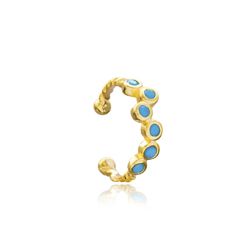 Venus Adjustable Ear Cuff With Turquoise Detailing