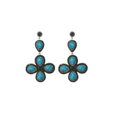 Load image into Gallery viewer, Oasis Turquoise Flower Dangle Earring
