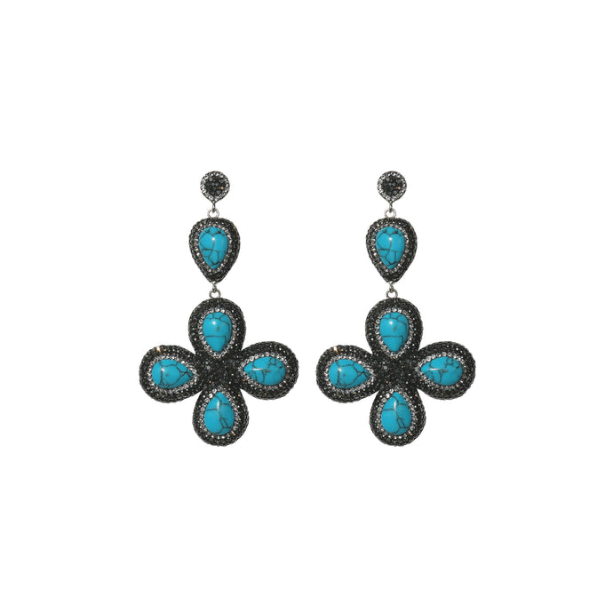 Oasis Turquoise Flower Dangle Earring