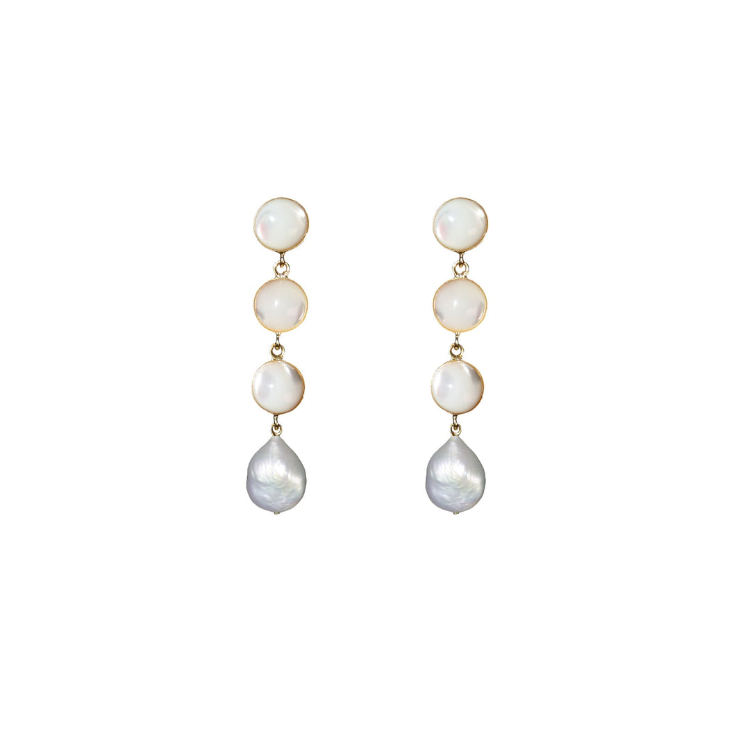 Aphrodite Triple Drop Pearl Earrings