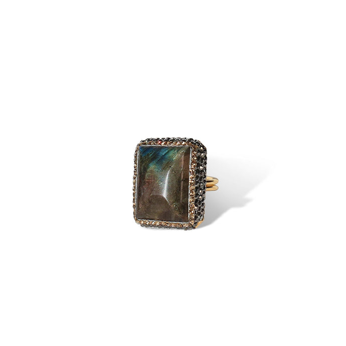 Sunset Labradorite Adjustable Ring